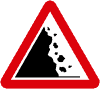 falling rock sign, traffic sign in hindi,